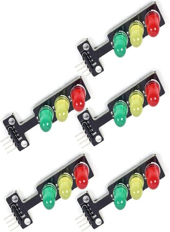 Electrobot 5PCS Mini Traffic Light LED Module 5V 5mm Display Board for UNO Rduino Raspberry Pi Electronic DIY STEM Projects Traffic Light System Compatible with Microcontrollers - Image 3